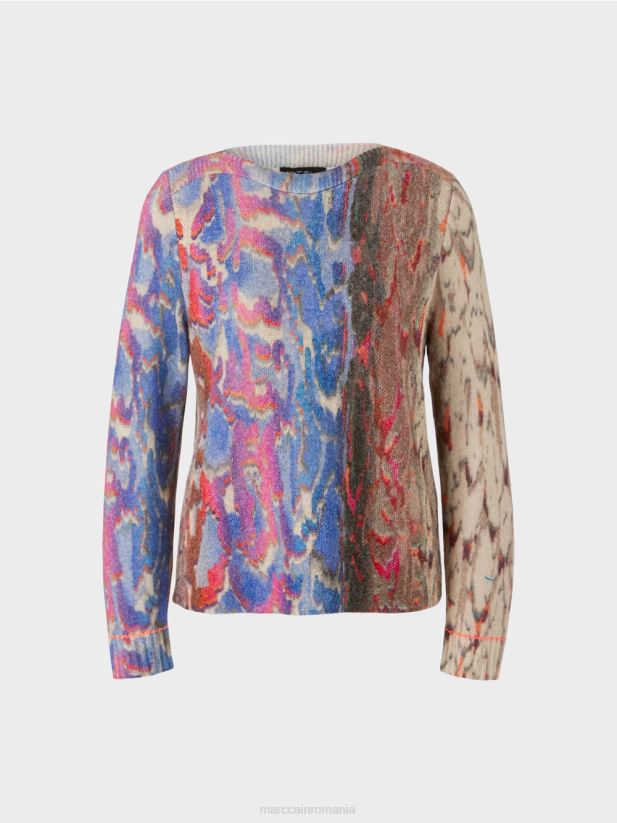 pulover colorat tricotat in germania Marc Cain cer întunecat de vară îmbrăcăminte 4826HH1081