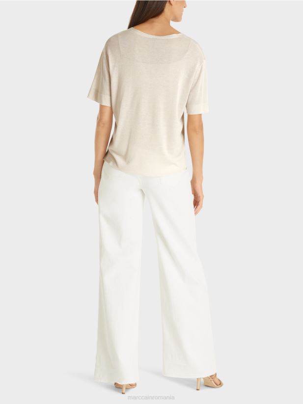 pulover cu fire lurex Marc Cain melange moale de perle îmbrăcăminte 4826HH1157