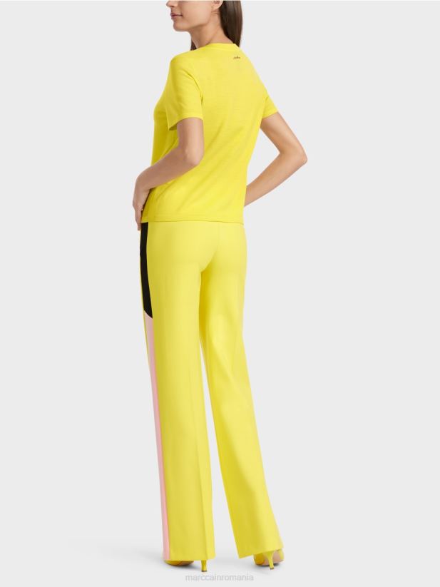 pulover cu mânecă scurtă „rethink together”. Marc Cain lămâie moale îmbrăcăminte 4826HH1112