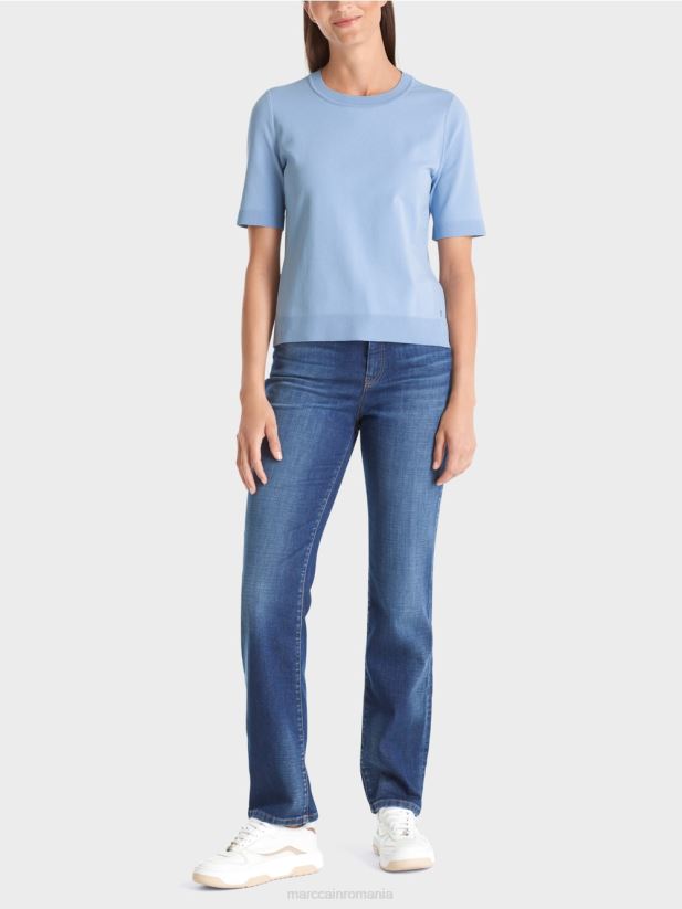 pulover cu mâneci scurte „rethink together”. Marc Cain cer întunecat de vară îmbrăcăminte 4826HH1072