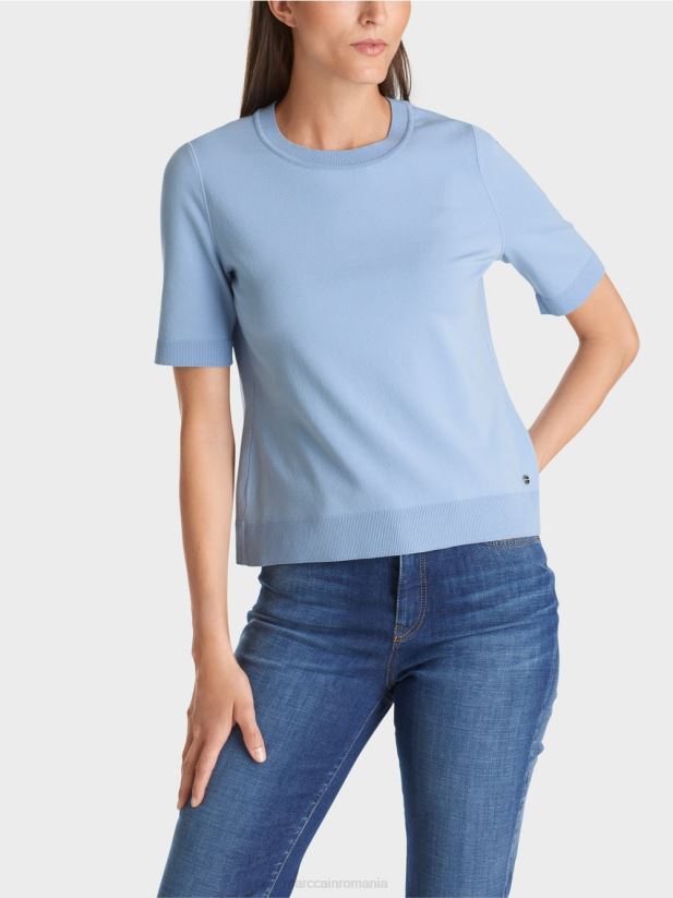 pulover cu mâneci scurte „rethink together”. Marc Cain cer întunecat de vară îmbrăcăminte 4826HH1072