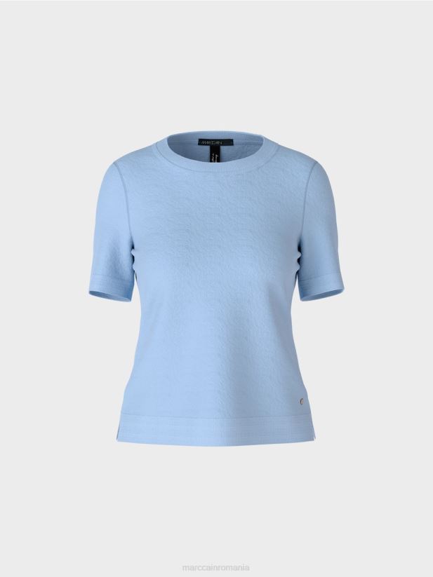 pulover cu mâneci scurte „rethink together”. Marc Cain cer întunecat de vară îmbrăcăminte 4826HH1072