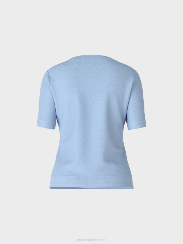 pulover cu mâneci scurte „rethink together”. Marc Cain cer întunecat de vară îmbrăcăminte 4826HH1072