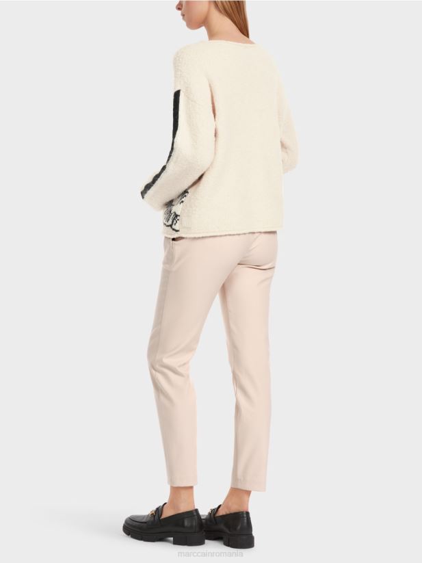 pulover cu motiv tricotat Marc Cain floare de migdal îmbrăcăminte 4826HH1066