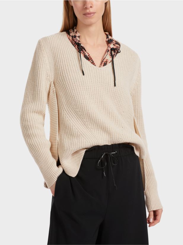 pulover de lana tricotat in germania Marc Cain lapte de migdale îmbrăcăminte 4826HH1046