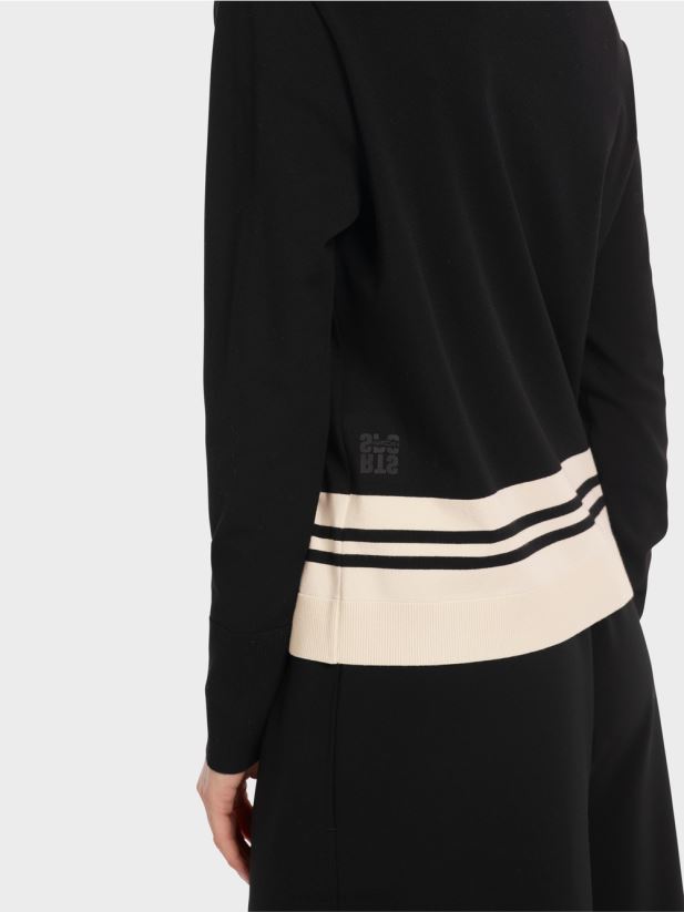 pulover din lână „regândiți împreună”. Marc Cain alb-negru îmbrăcăminte 4826HH1052