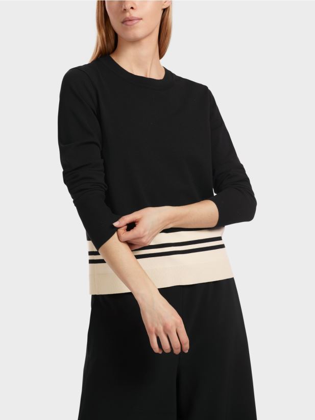 pulover din lână „regândiți împreună”. Marc Cain alb-negru îmbrăcăminte 4826HH1052