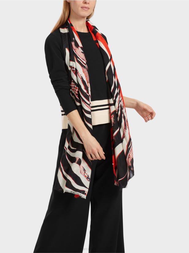 pulover din lână „regândiți împreună”. Marc Cain alb-negru îmbrăcăminte 4826HH1052