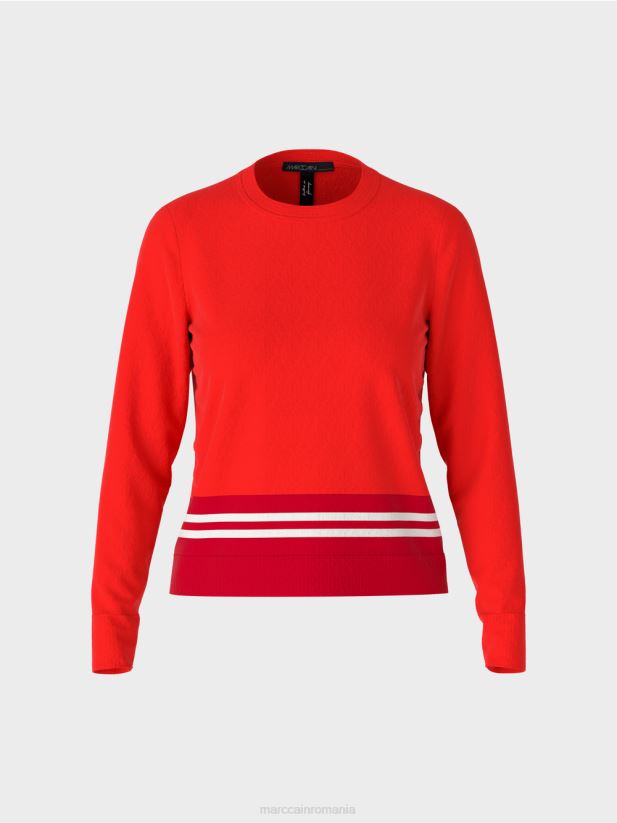 pulover din lână „regândiți împreună”. Marc Cain campari îmbrăcăminte 4826HH1048