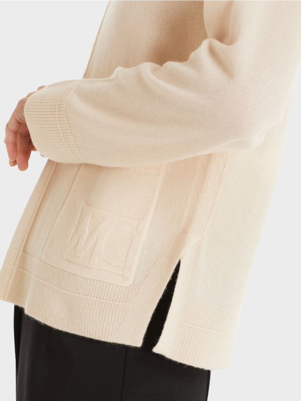 pulover elegant din lână și cașmir Marc Cain cremă îmbrăcăminte 4826HH1196