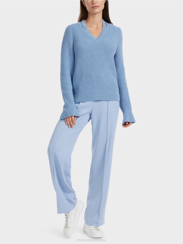 pulover elegant tricotat in germania Marc Cain cer întunecat de vară îmbrăcăminte 4826HH1085