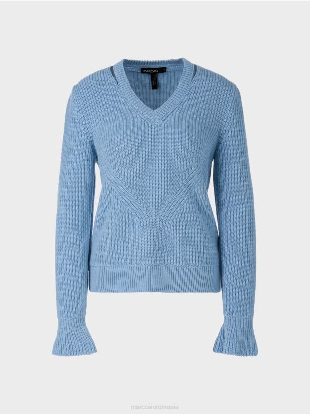 pulover elegant tricotat in germania Marc Cain cer întunecat de vară îmbrăcăminte 4826HH1085