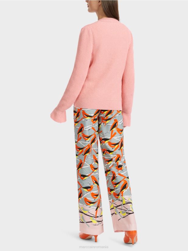 pulover elegant tricotat in germania Marc Cain roz pudra moale îmbrăcăminte 4826HH1117