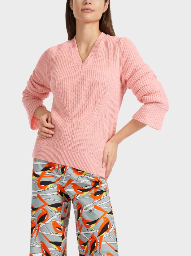 pulover elegant tricotat in germania Marc Cain roz pudra moale îmbrăcăminte 4826HH1117