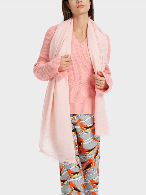 pulover elegant tricotat in germania Marc Cain roz pudra moale îmbrăcăminte 4826HH1117