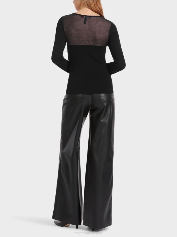 pulover extravagant „regândiți împreună”. Marc Cain negru îmbrăcăminte 4826HH1037