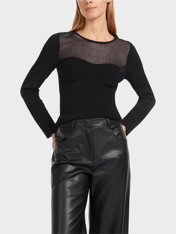 pulover extravagant „regândiți împreună”. Marc Cain negru îmbrăcăminte 4826HH1037