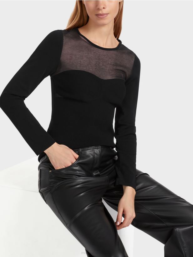 pulover extravagant „regândiți împreună”. Marc Cain negru îmbrăcăminte 4826HH1037