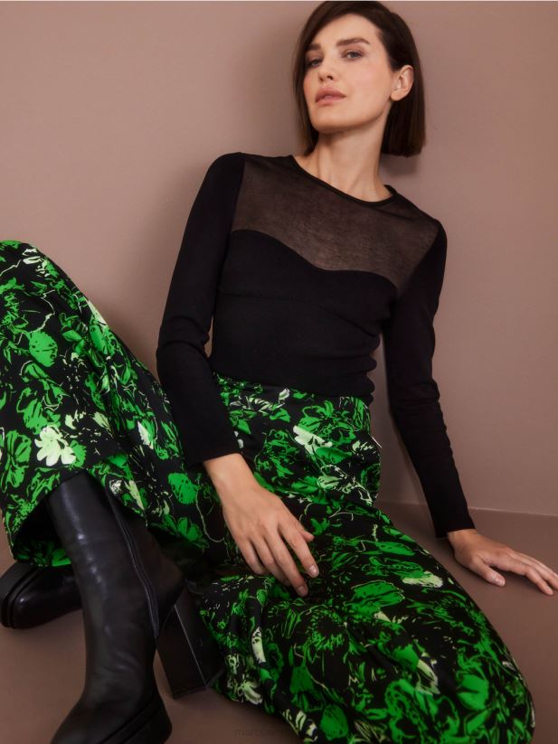 pulover extravagant „regândiți împreună”. Marc Cain negru îmbrăcăminte 4826HH1037