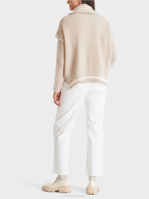 pulover fără mâneci tricotat în germania Marc Cain lapte de migdale îmbrăcăminte 4826HH1049