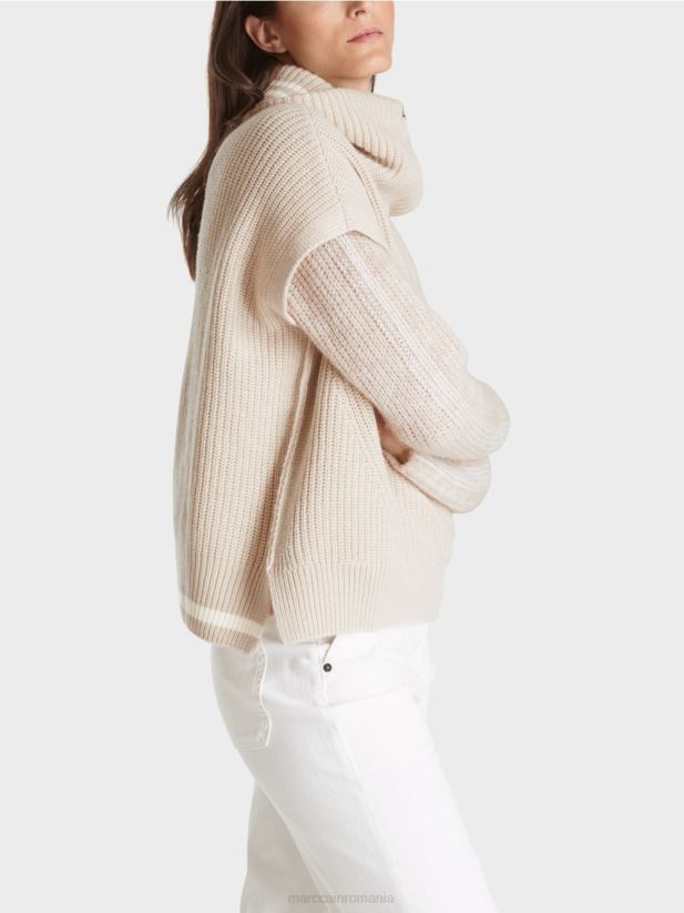pulover fără mâneci tricotat în germania Marc Cain lapte de migdale îmbrăcăminte 4826HH1049