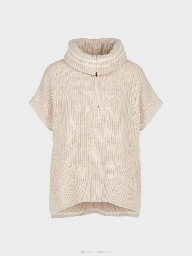 pulover fără mâneci tricotat în germania Marc Cain lapte de migdale îmbrăcăminte 4826HH1049