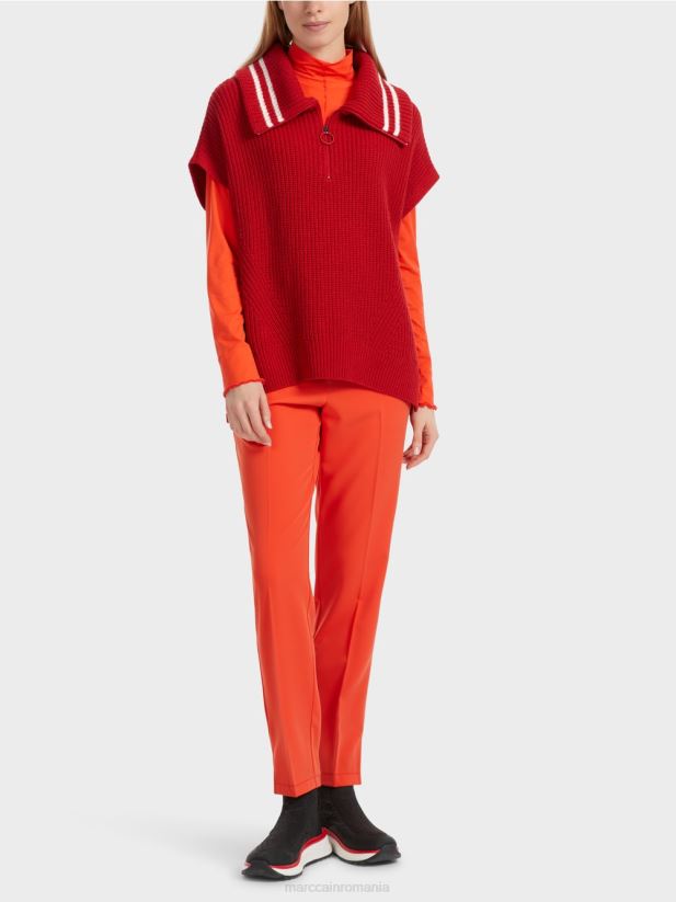 pulover fără mâneci tricotat în germania Marc Cain merișor îmbrăcăminte 4826HH1050