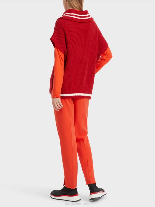 pulover fără mâneci tricotat în germania Marc Cain merișor îmbrăcăminte 4826HH1050