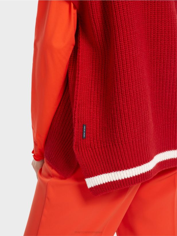 pulover fără mâneci tricotat în germania Marc Cain merișor îmbrăcăminte 4826HH1050