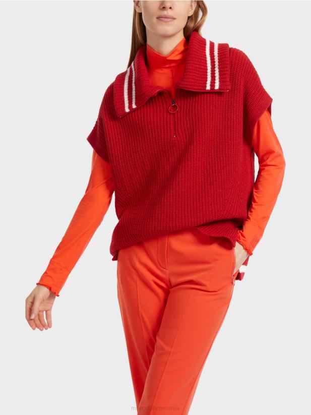 pulover fără mâneci tricotat în germania Marc Cain merișor îmbrăcăminte 4826HH1050