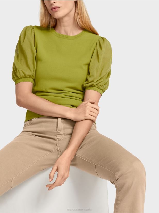 pulover feminin „regândește împreună”. Marc Cain verde oliv intens îmbrăcăminte 4826HH1145