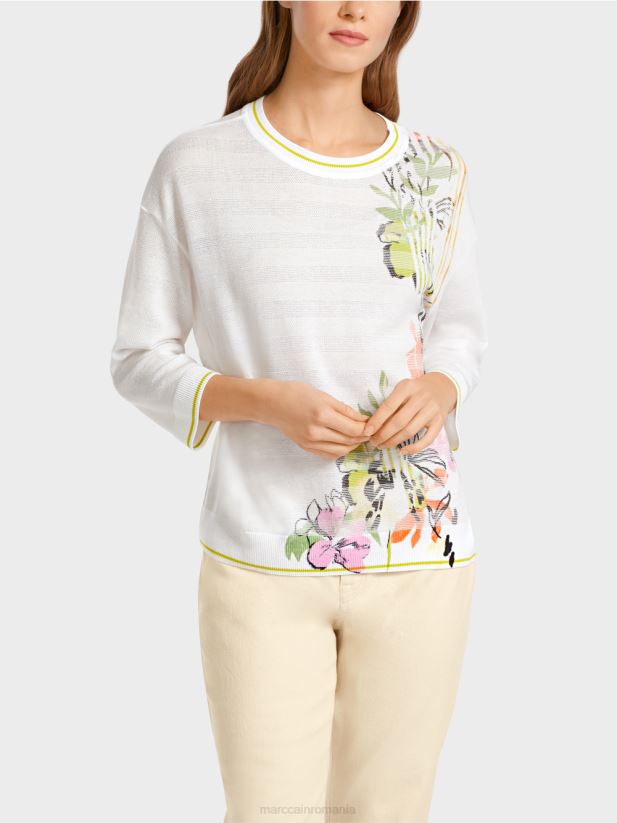 pulover floral \"tricotat in germania\" Marc Cain var usor îmbrăcăminte 4826HH1136