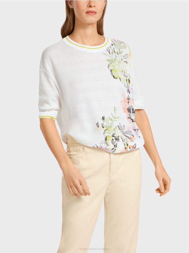 pulover floral \"tricotat in germania\" Marc Cain var usor îmbrăcăminte 4826HH1136