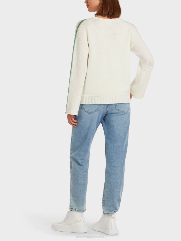 pulover leopard 100% fabricat in Germania Marc Cain mușchi verde îmbrăcăminte 4826HH1199