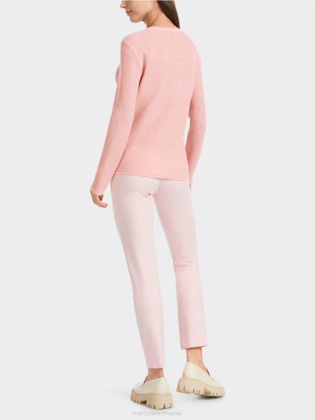 pulover lurex tricotat in germania Marc Cain roz pudra moale îmbrăcăminte 4826HH1118