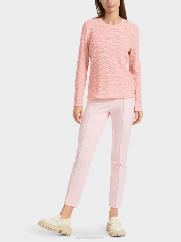 pulover lurex tricotat in germania Marc Cain roz pudra moale îmbrăcăminte 4826HH1118