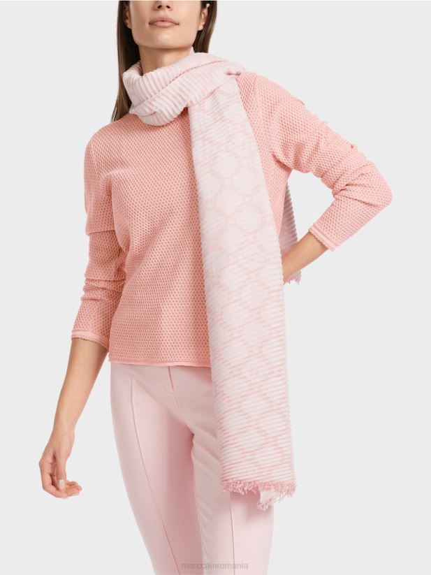 pulover lurex tricotat in germania Marc Cain roz pudra moale îmbrăcăminte 4826HH1118