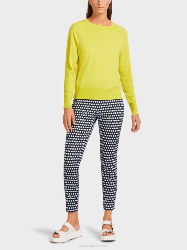 pulover într-un amestec de materiale luxos Marc Cain sulf verde îmbrăcăminte 4826HH1188