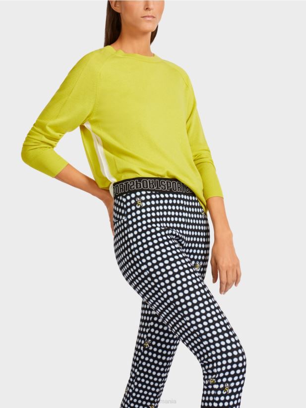 pulover într-un amestec de materiale luxos Marc Cain sulf verde îmbrăcăminte 4826HH1188