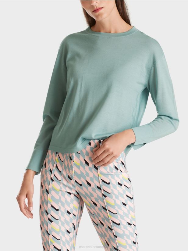 pulover „regândiți împreună”. Marc Cain albastru închis la cer îmbrăcăminte 4826HH1120