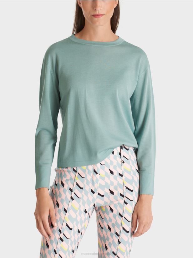 pulover „regândiți împreună”. Marc Cain albastru închis la cer îmbrăcăminte 4826HH1120