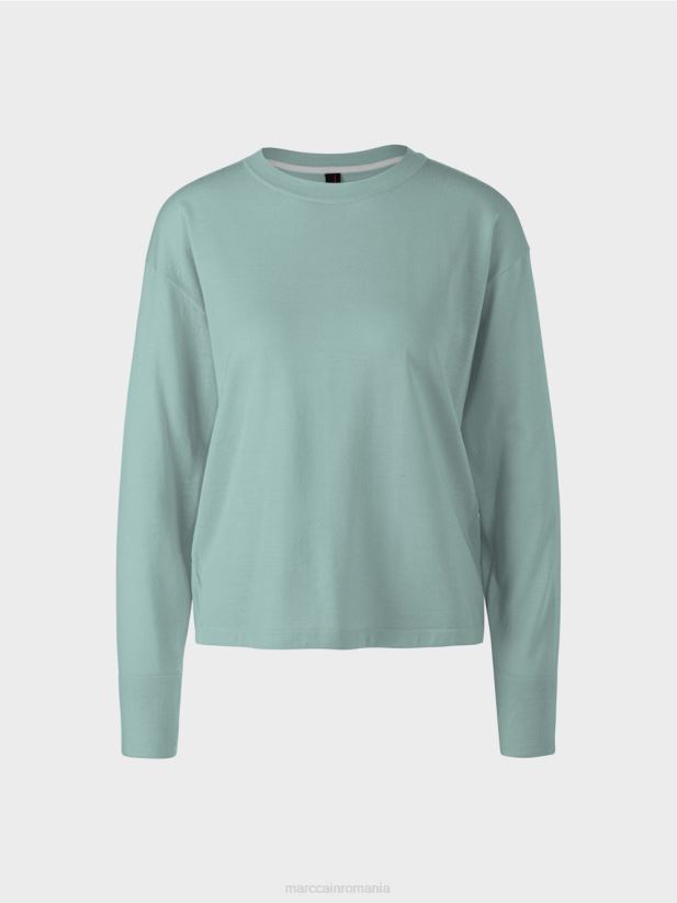 pulover „regândiți împreună”. Marc Cain albastru închis la cer îmbrăcăminte 4826HH1120