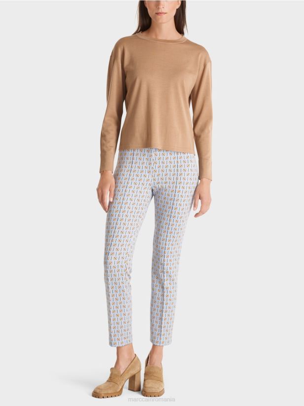 pulover „regândiți împreună”. Marc Cain caramel strălucitor îmbrăcăminte 4826HH1092