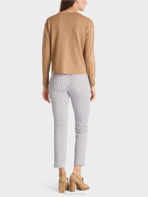 pulover „regândiți împreună”. Marc Cain caramel strălucitor îmbrăcăminte 4826HH1092