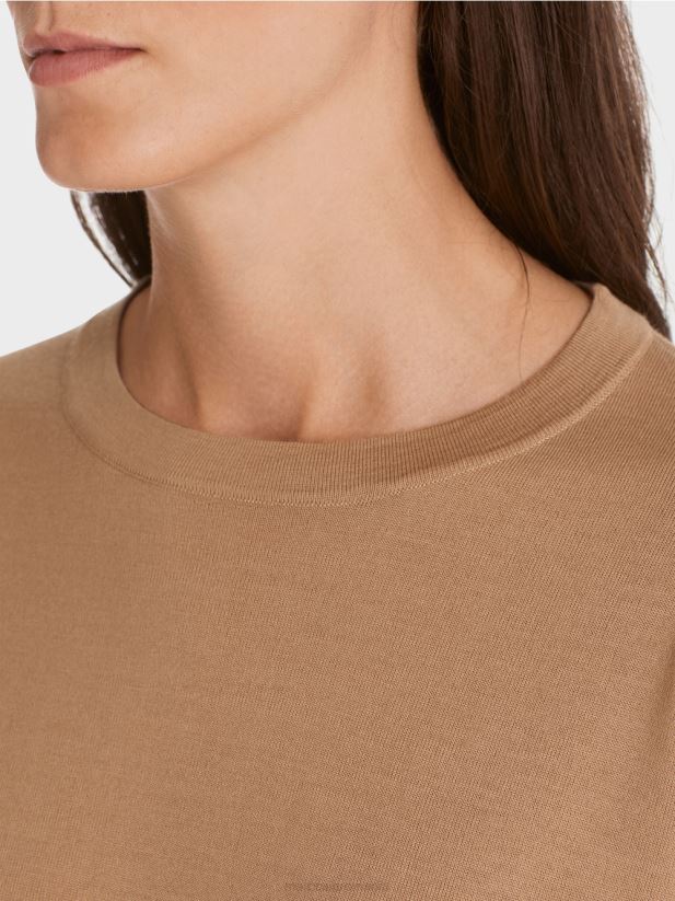 pulover „regândiți împreună”. Marc Cain caramel strălucitor îmbrăcăminte 4826HH1092