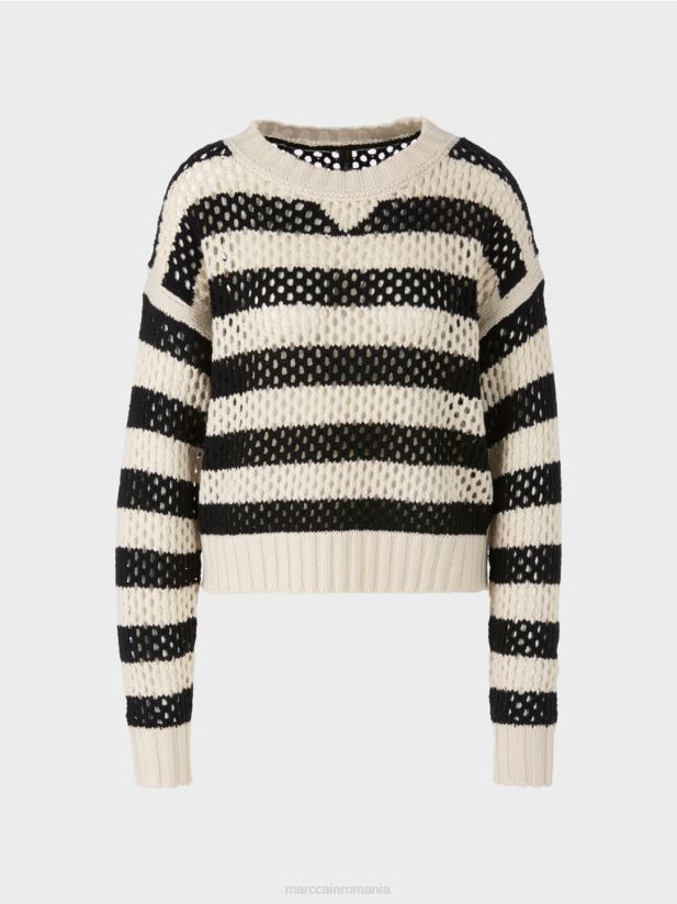 pulover „regândiți împreună”. Marc Cain lapte negru/ migdale îmbrăcăminte 4826HH1055