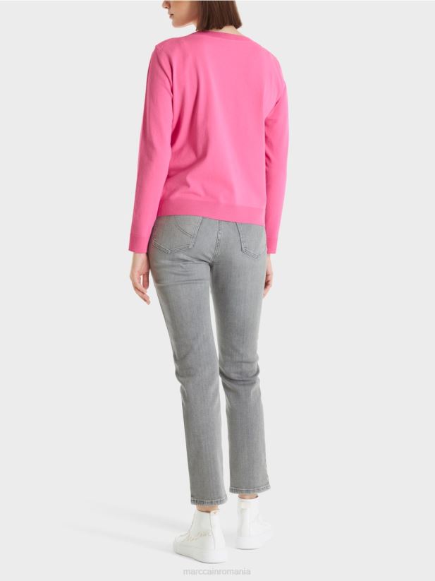 pulover „regândiți împreună”. Marc Cain roz aprins îmbrăcăminte 4826HH1204