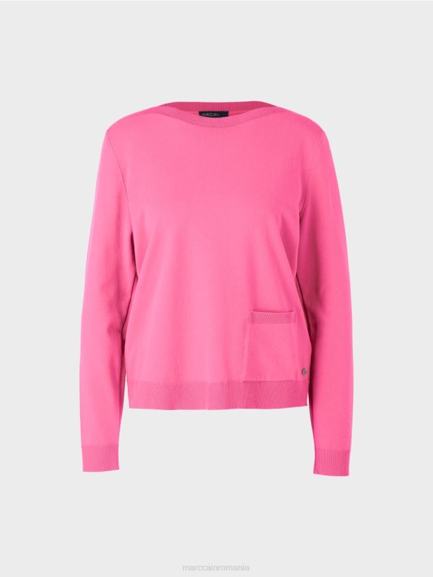 pulover „regândiți împreună”. Marc Cain roz aprins îmbrăcăminte 4826HH1204