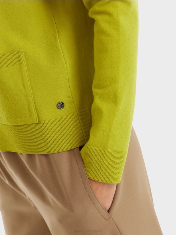 pulover „regândiți împreună”. Marc Cain verde măsliniu strălucitor îmbrăcăminte 4826HH1042