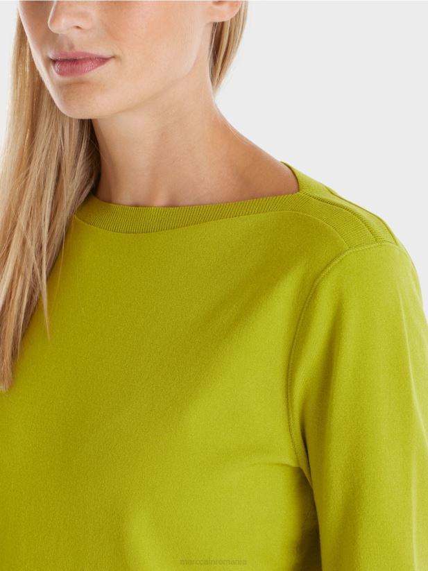 pulover „regândiți împreună”. Marc Cain verde măsliniu strălucitor îmbrăcăminte 4826HH1042